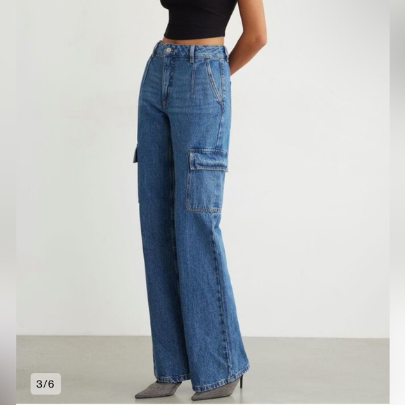 Heidi Ultra High Waisted Cargo Jeans - Picture 2 of 5